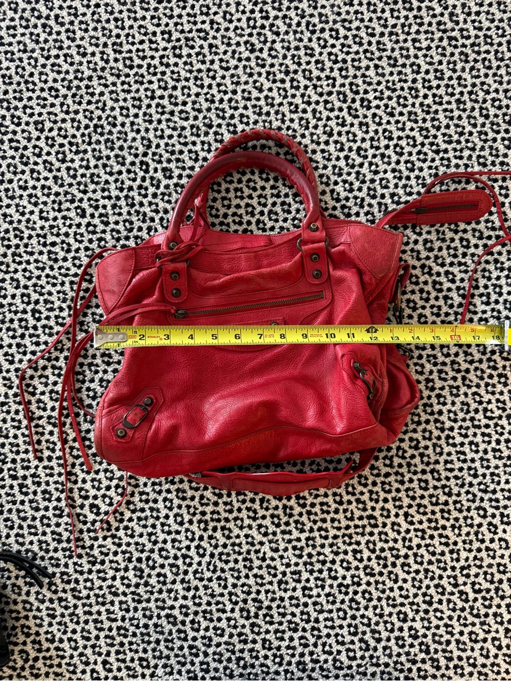 Authentic Balenciaga Red City Bag - Picture 6 of 9